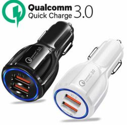 High quality QC3.0 Certified Quick Charge Dual 2 USB Port Fast Car Charger 36W Accessory For IPNONE ,Sumsung & All SMARTPHONES