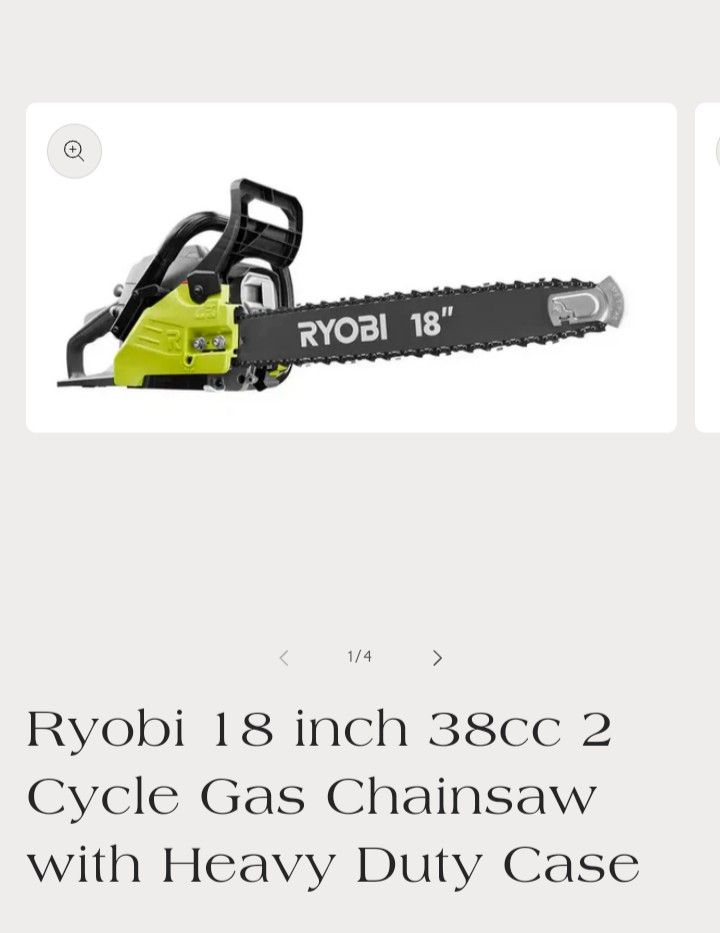 New Ryobi 18-in Chainsaw Gas