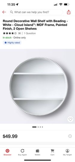 Round White Decorative Wall Shelf with Beading