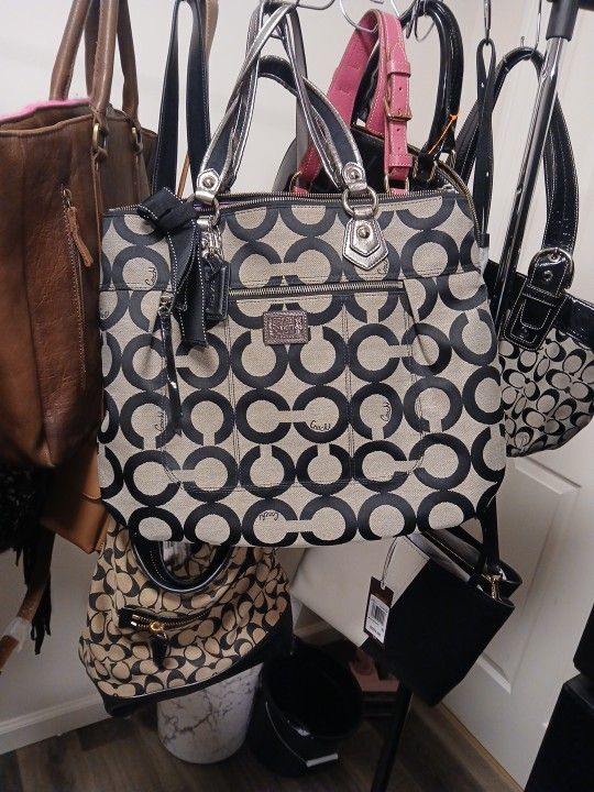 Coach Tote Bag No Call Outs Purple In Side 180