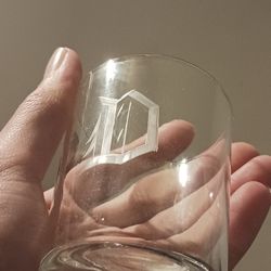 8 WHISKEY GLASS SET WITH ETCHED D 