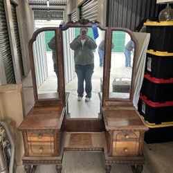 Vintage Vanity Wooden Chest 