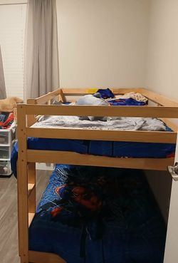 Twin over twin bunk bed, solid wood