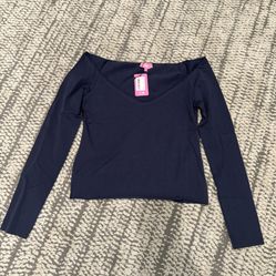 Edikted Off Shoulder V Neck Top