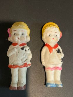 1920s–30s Japan Bisque Penny Dolls Pair