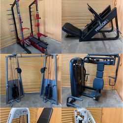 Tons Of Commercial Gym Equipment- Squat Rack, Leg Press, Weight Bench, Functional Trainer, Crossover, Hammer Strength, Cybex