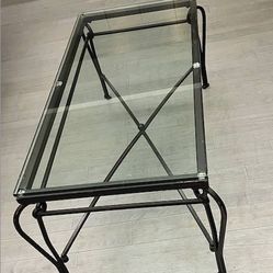 Pottery Barn Wrought Iron & Glass Coffee Table