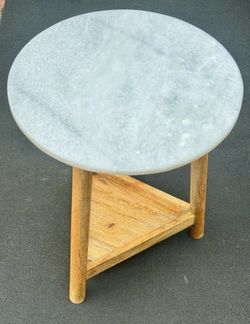 White Marble Accent Table