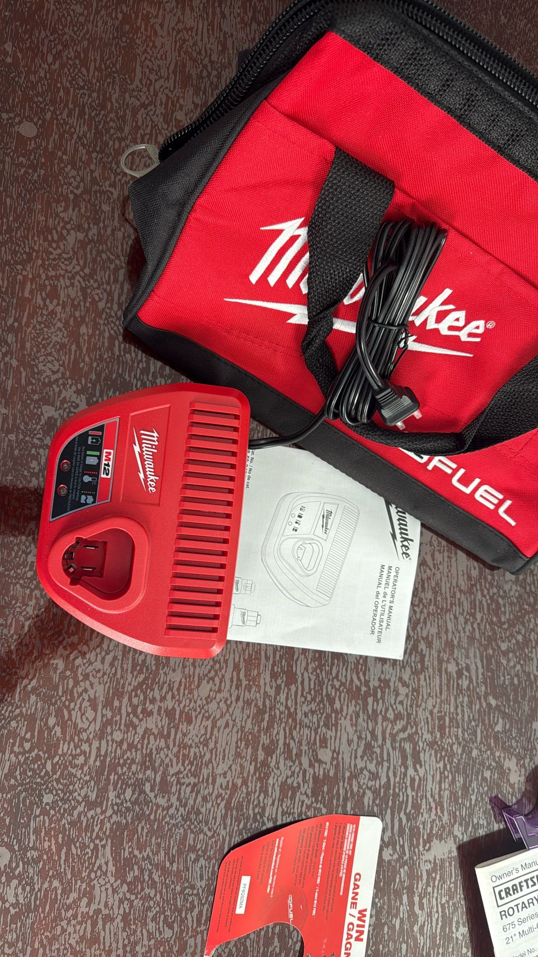 Milwaukee M12 Battery Charger With Carrying Bag
