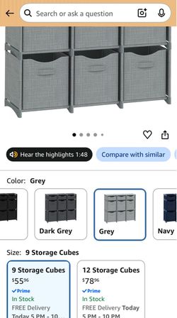 Cube Storage Organizer with Storage Bins Included