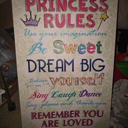 Princess Rules Girls Decor