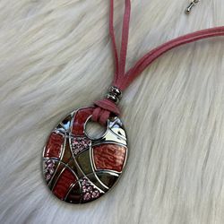 Lia Sophia pink medallion necklace