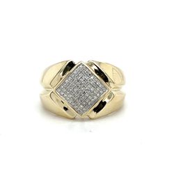10kt Gold Mens Diamond Ring Square Cluster Size 10 3.00grams 160906 12