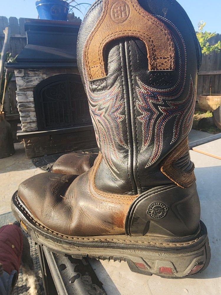 Justin Men's Tanker Western Work Boots - Steel Toe