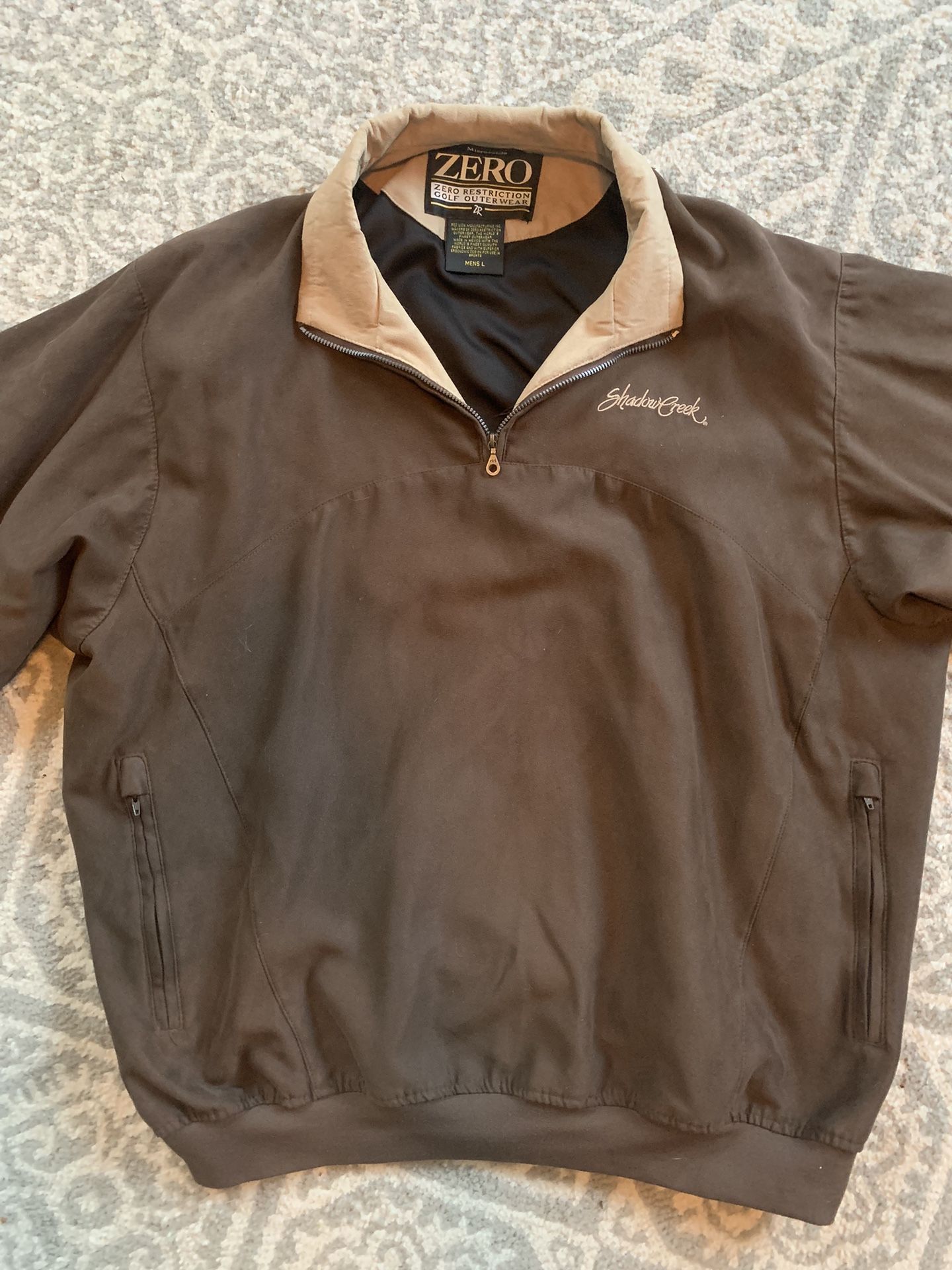 Zero Restriction Jacket Mens L Brown Microsuede Golf Lightweight Pullover