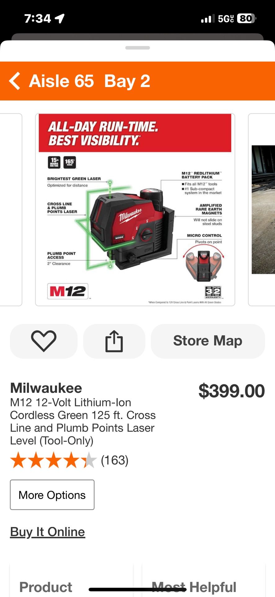 Milwaukee M12 12-Volt Litium -Ion Line and Plumb Points Laser Level ( Tool Only)