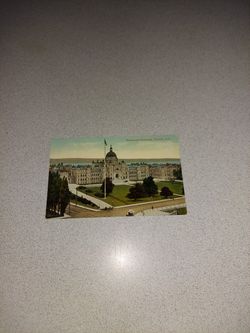 EXTREMELY RARE VINTAGE 1910'S PARLIAMENT BUILDINGS, VICTORIA, B.C. UNUSED POSTCARD 