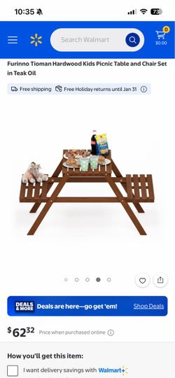 21.4” tall x 23.7” wide Kids Picnic Table