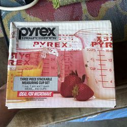 Pyrex Crown Corning Vintage 1990 SEALED Three Piece Measuring Cups