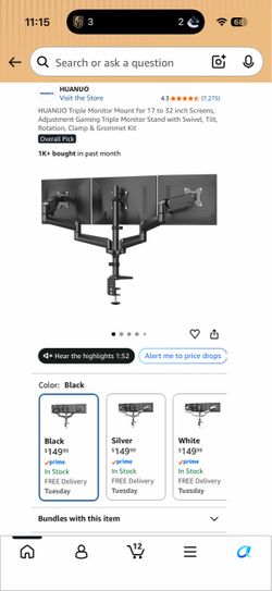 Triple monitor stand mount