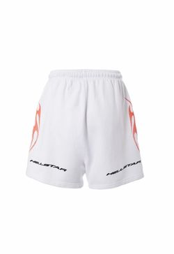 Hellstar White Shorts with Flame Graphics