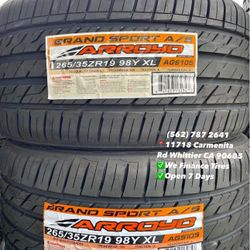 265/35ZR19 Arroyo Set of Tires Installed and Balanced Set de Llantas Nuevas Instaladas y Balanceadas