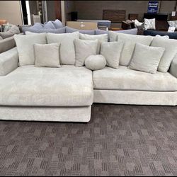 Big Soft Grey Sectional Couch