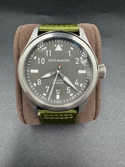 Jack Mason Aviation JM-A101-204 Green Nylon Strap 42mm Pilot Watch Missing Screw