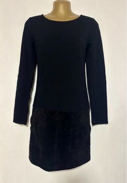 NWOT Black BCBGMAXAZRIA long-sleeve mixed-media mini dress size XS