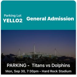 Miami Dolphins Vs Tennessee Titans Parking Pass 
