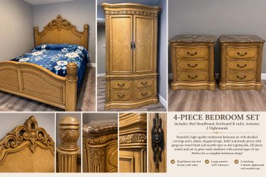 Beautiful 4-piece traditional bedroom set