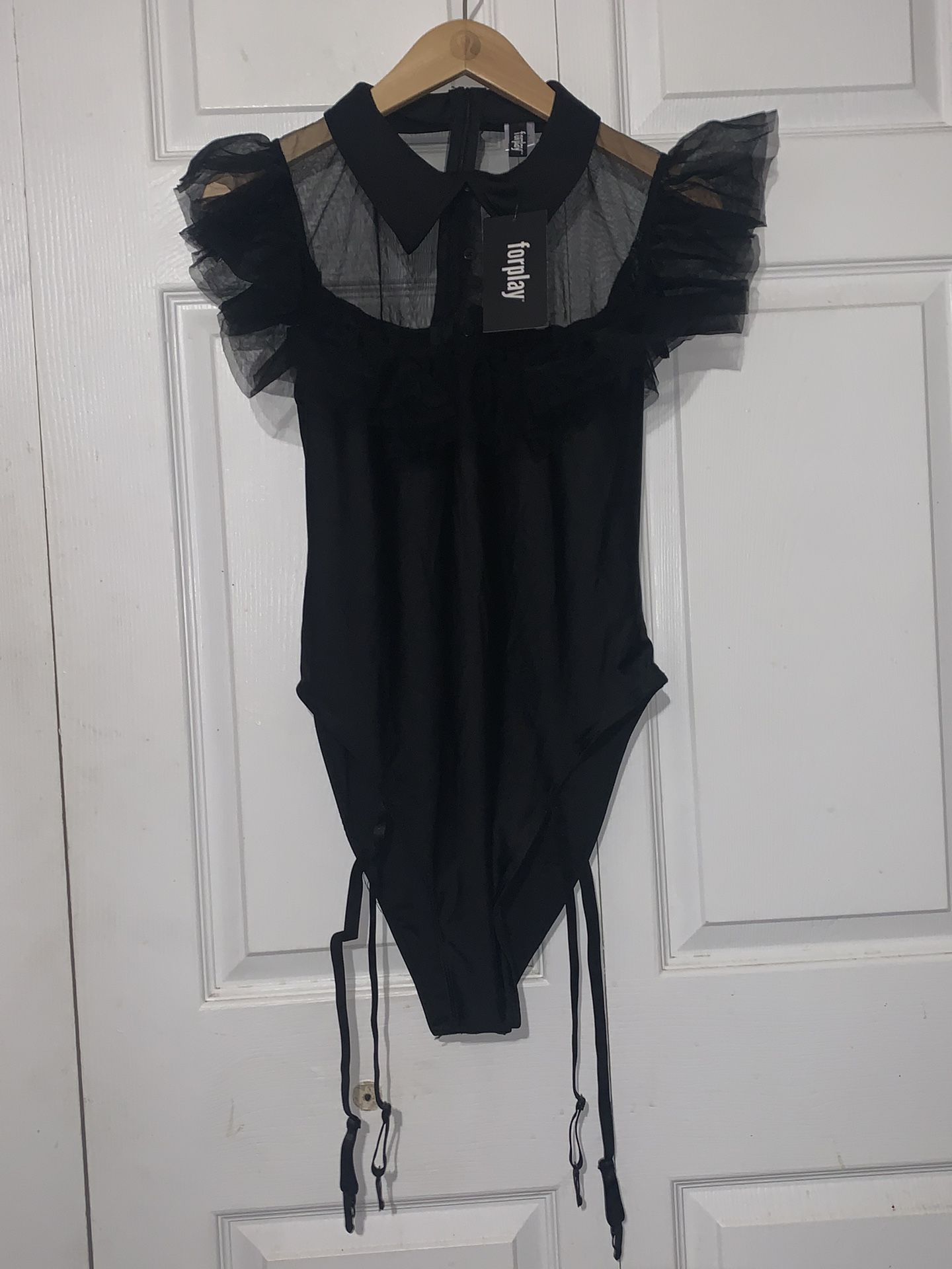 Sexy Forplay Prom On Wednesday Movie Character Black Costume (Bodysuit ONLY)