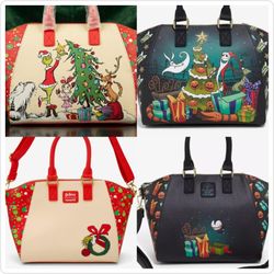 Loungefly Holiday Crossbody Satchel Bag Pair – Grinch & Nightmare Before Christmas