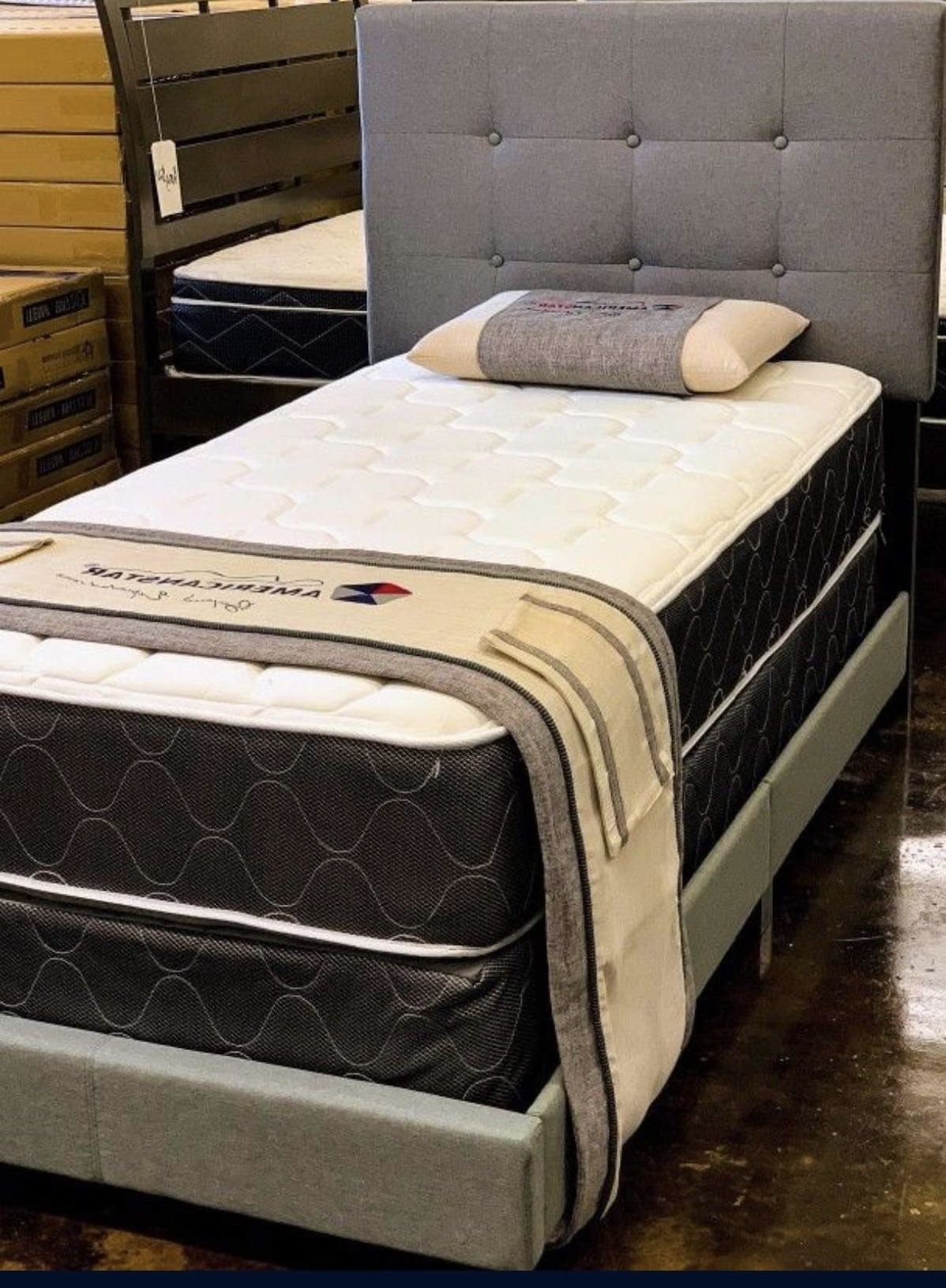 Brand New Twin Beds For Sale!!!Complete Bed Frame With New Mattress Set/Fast Delivery