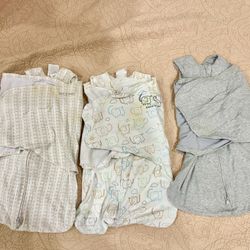 Halo sleep sack swaddles, newborn - 3 months, 2 have small stains. All 3 for $25