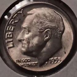 1955 Silver Dimes In MS67+ condition 