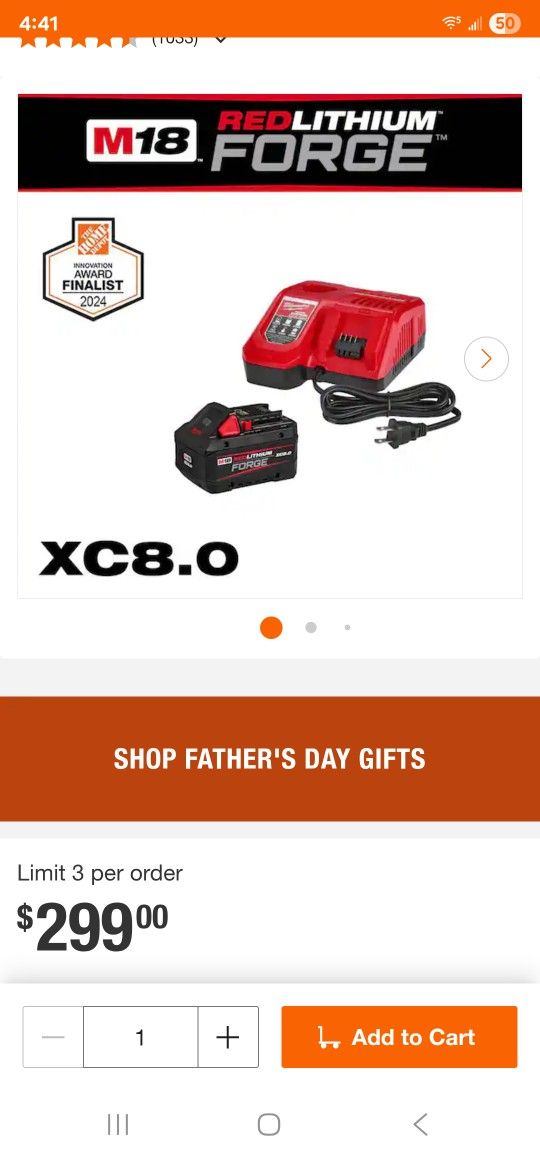 Milwaukee 8ah Forge Battery And Rapid Charger