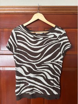 Talbots Zebra Print Knit Top – Size Medium
