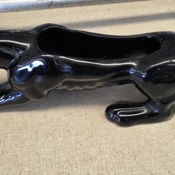 Vintage Black Panther Planter ON SALE, Sleek Black Planter, McCoy Cat, Jaguar 