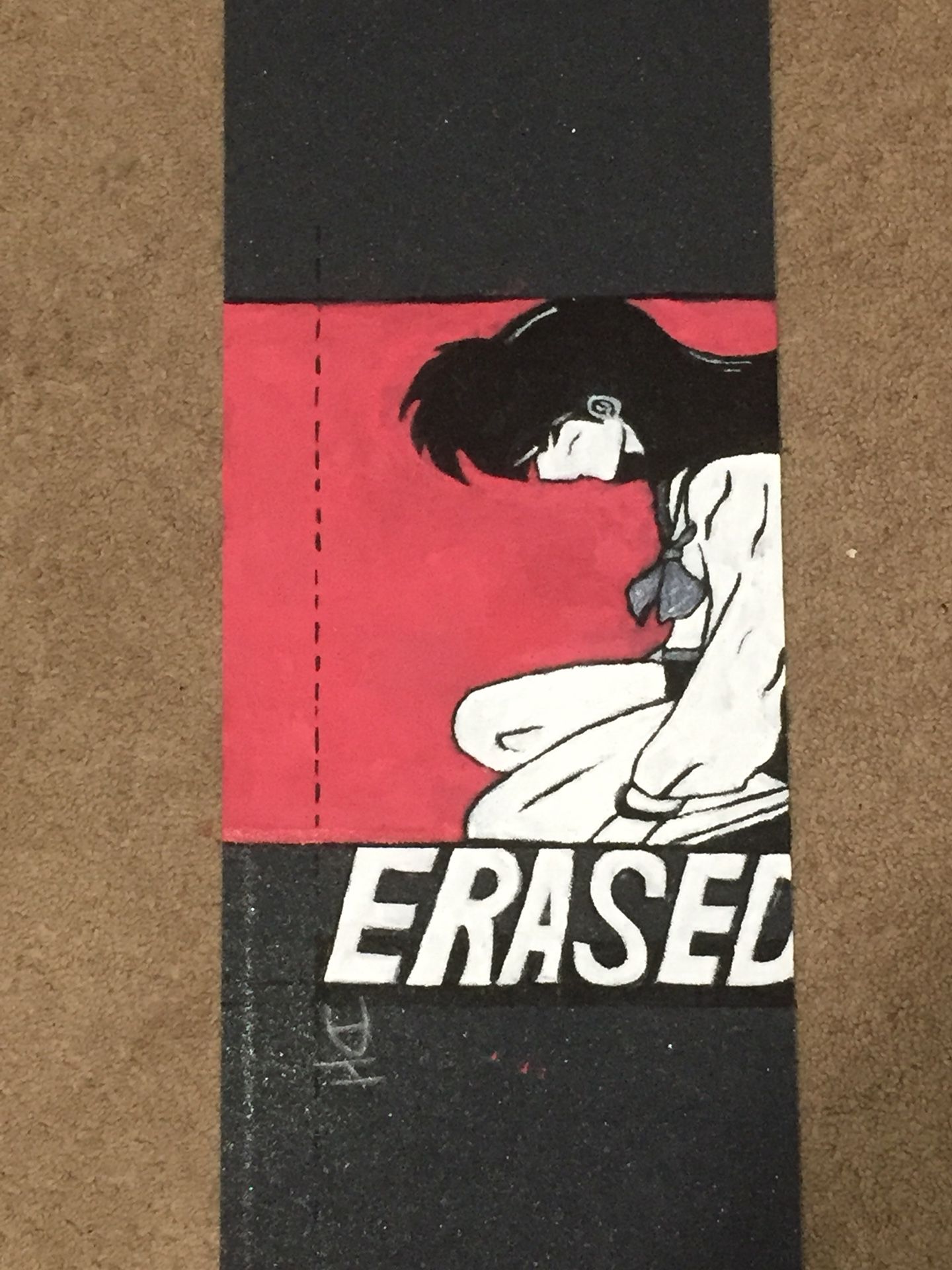 Erased design copied skateboard grip tape