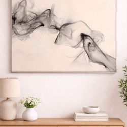 Large Modern Abstract Smoke Wall Art