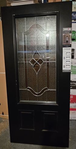 FRONT DOOR WITH GLASS PANEL.....36 " x 80".....NEW WITH MINOR SCRATCHES.....$ 700