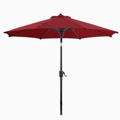 Bluu 6.6ft × 9.8ft Rectangular Olefin Market Umbrella With Crank And Tilt Red New 
