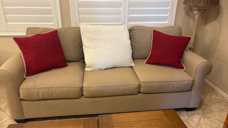 Beautiful Linen Tan Couch