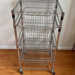 Stainless Storage Cart With Wheels