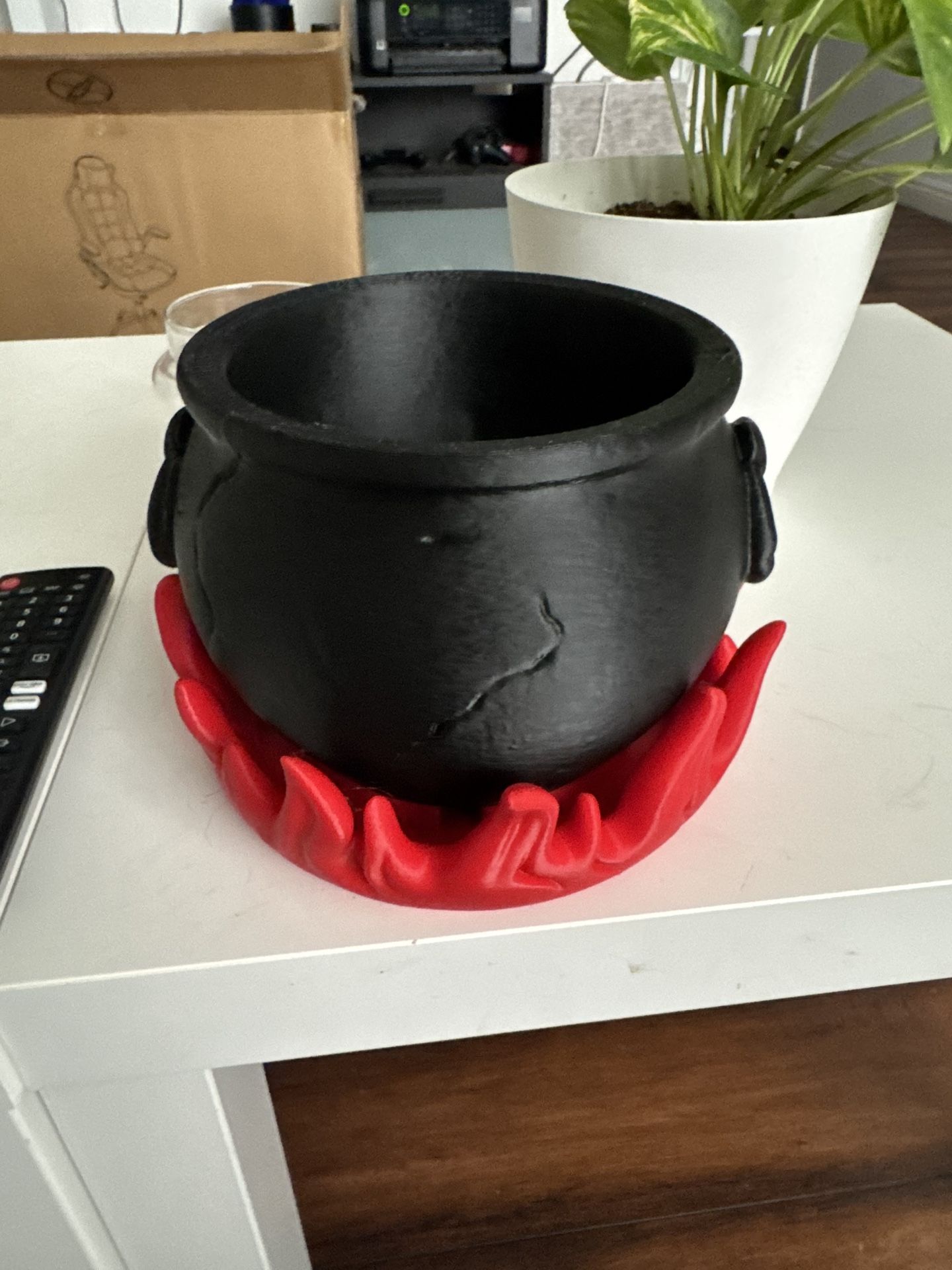 Cauldron With Fire Planting Pot