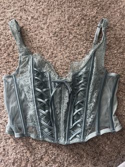 steel blue corset top