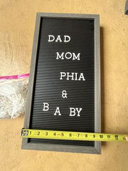 Grey Framed Letter Board with Letters & numbers