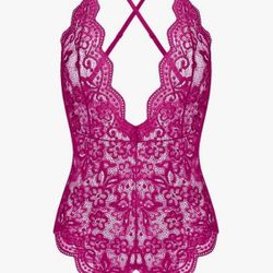 Women One Piece Lingerie Sexy Teddy V Neck Bodysuit Lace