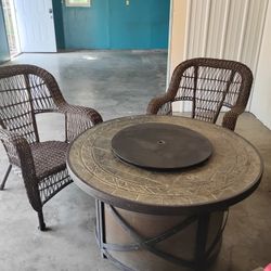 Fire pit Table And 2 Chairs